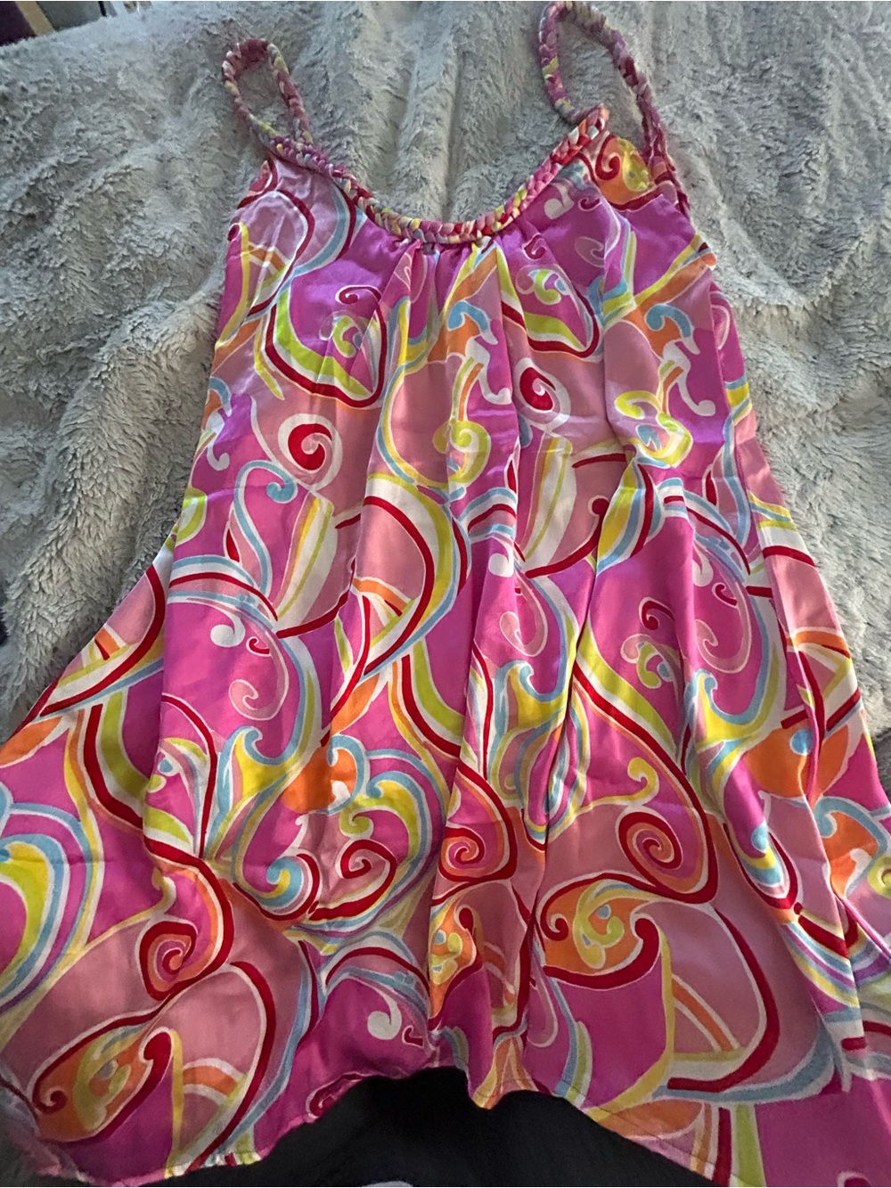 Boutique Pink Abstract Swirl Swimsuit Cover-Up Dress - Size XL